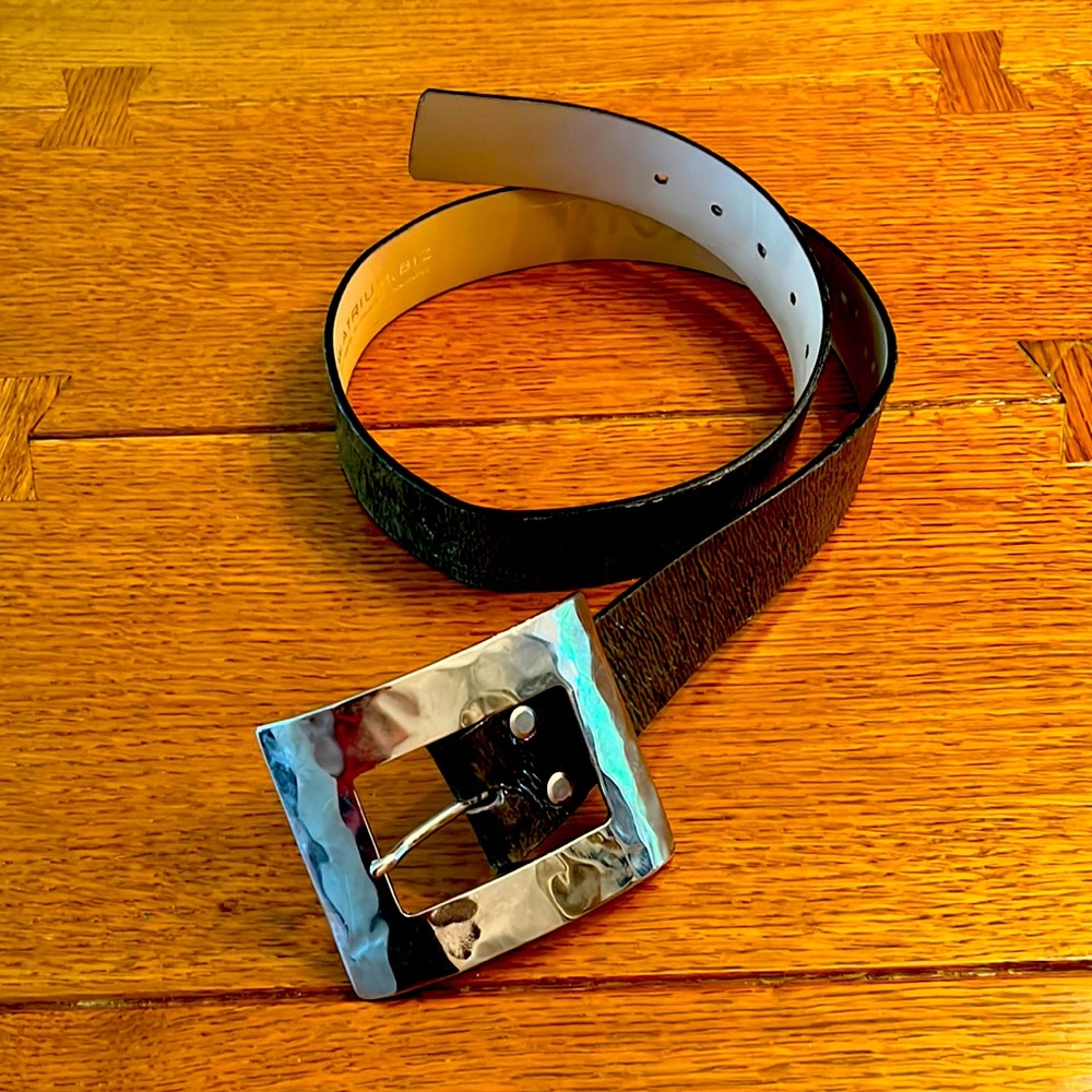 Grey Italian genuine leather belt (size 85)